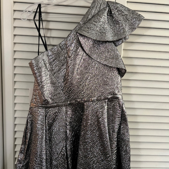 Mac Duggal One Shoulder Bow Midi Dress 67906 - Picture 3 of 11